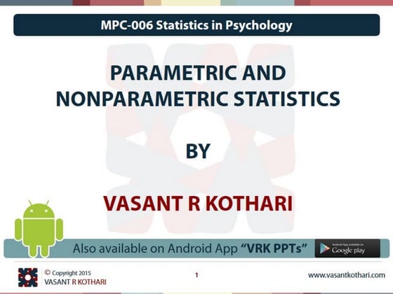 01 parametric and non parametric statistics