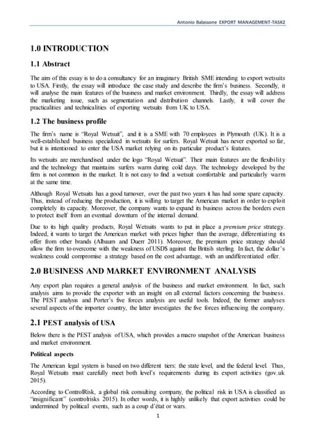 export plan