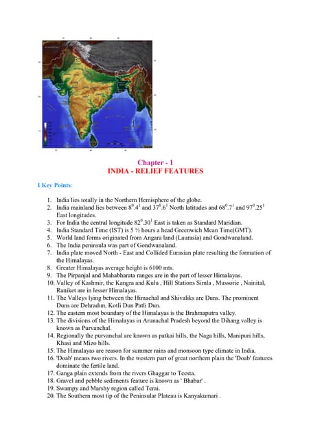 1. India - Relief Features
