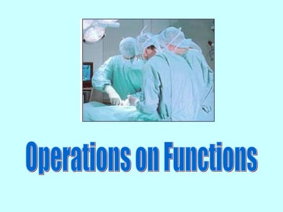 Operations on Functions