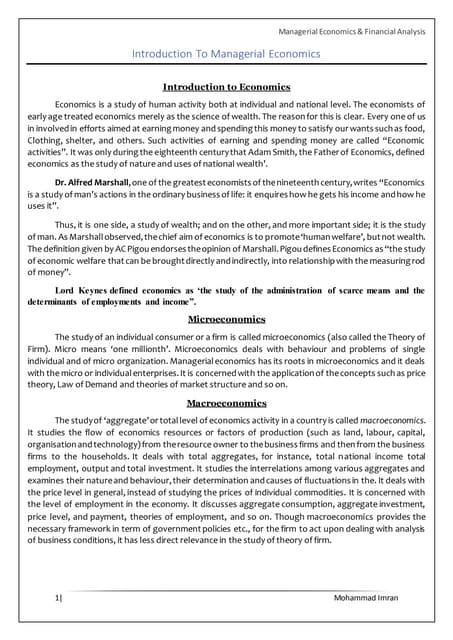 1 introduction to managerial economics