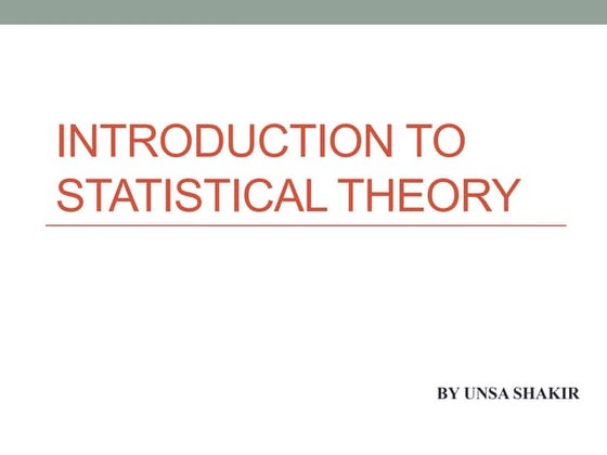 introduction to statistical theory