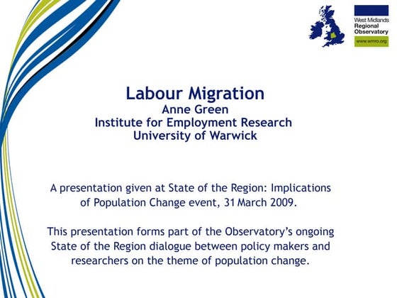 Implications of Population Change: Labour migration