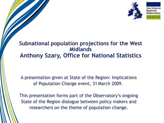 Subnational population projections for England