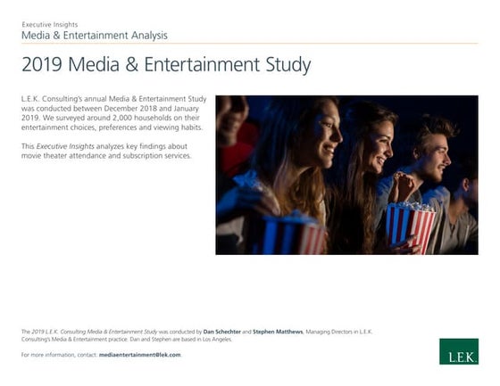 2019 Media and Entertainment Study