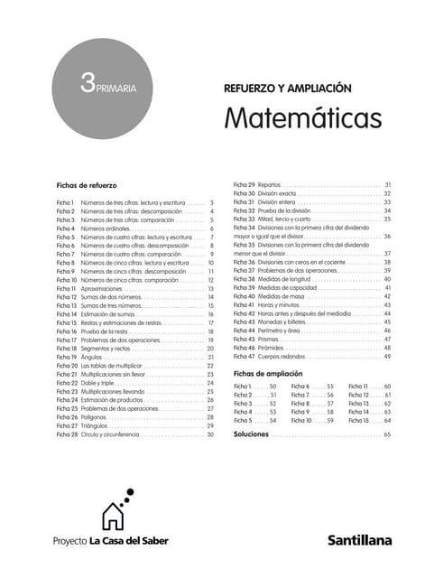 3º prim matematicas refuerzo y ampliacion santillana