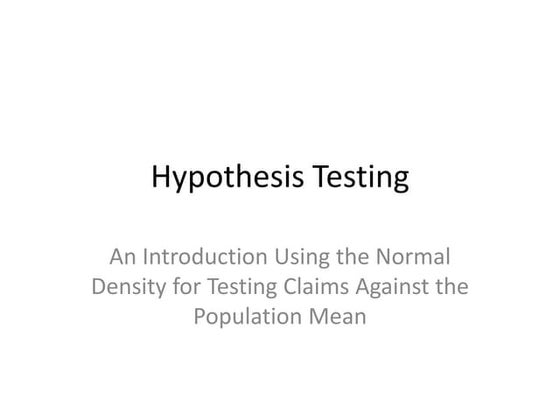 Hypothesis Testing