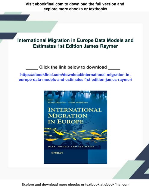 International Migration in Europe Data Models and Estimates 1st Edition James...