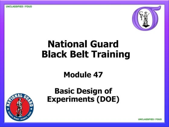 NG BB 47 Basic Design of Experiments
