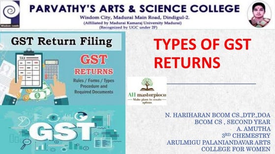 (89) types of gst returns ppt ah authors
