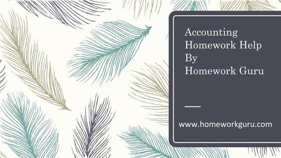 Accounting homework help
