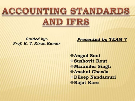 Accounting standards and IFRS
