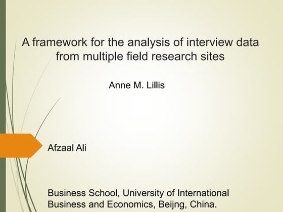 A framework for the analysis of interview data from multiple field research s...
