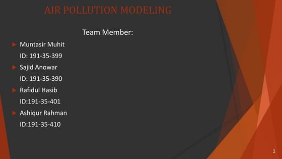 Presentation on Airpollution Modeling