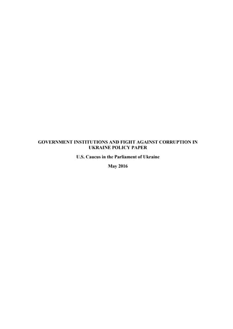 Anti-corruption Policy Paper (U.S. Caucus)