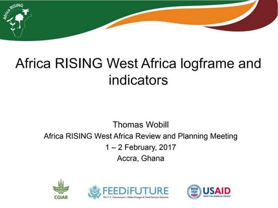 Africa RISING West Africa logframe and indicators
