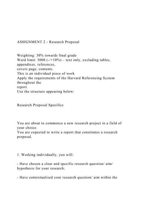 ASSIGNMENT 2 - Research Proposal    Weighting 30 tow.docx