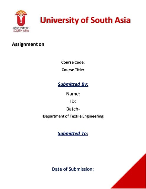 Assignment cover page