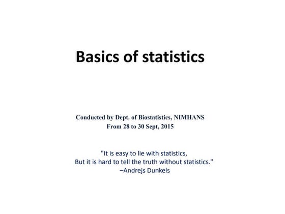 Basics of statistics