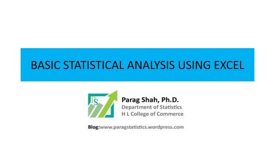 Basic stat analysis using excel