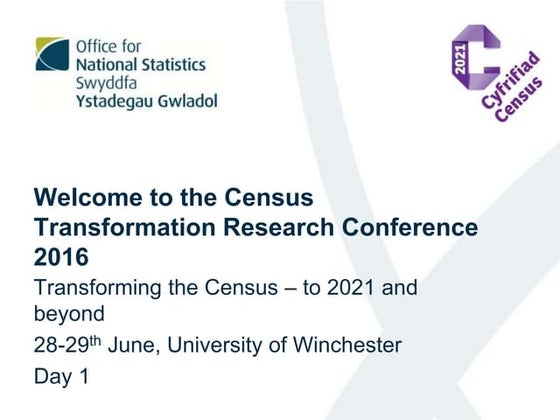Welcome to the Census Transformation Research Conference 2016