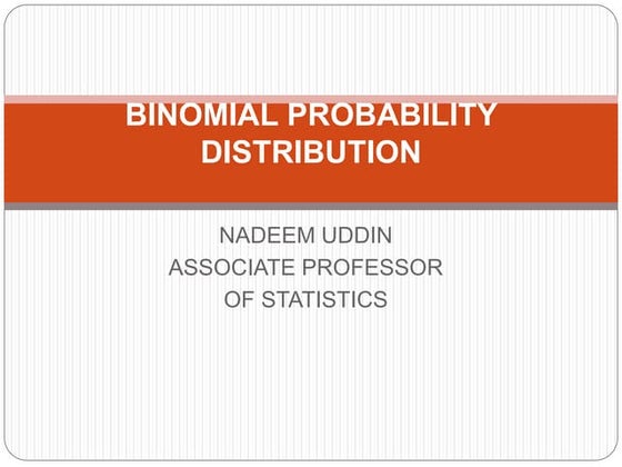 Binomial probability distribution