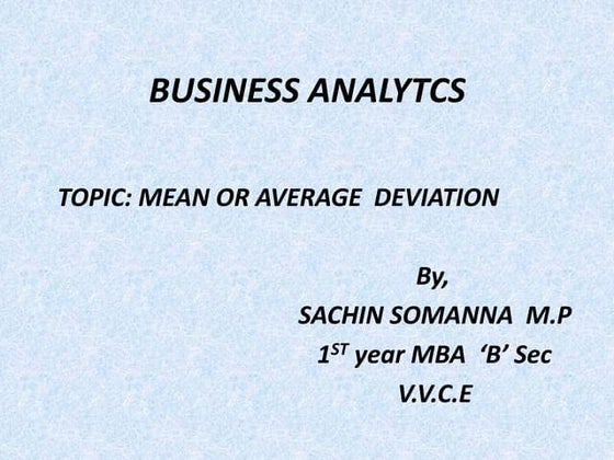 MEAN DEVIATION VTU