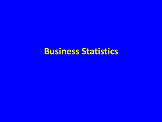 Business Statistics