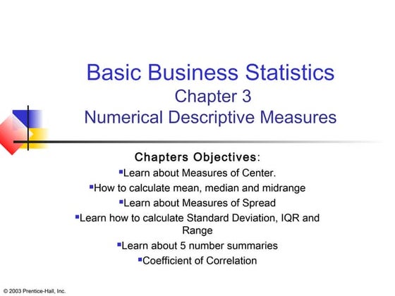 Business Statistics Chapter 3