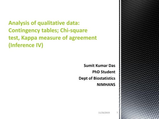 Categorical data analysis