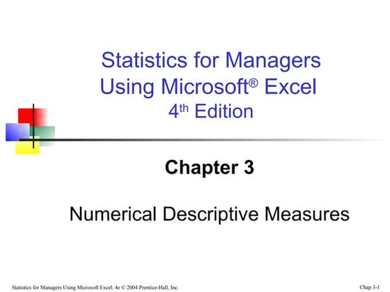 Chap03 numerical descriptive measures