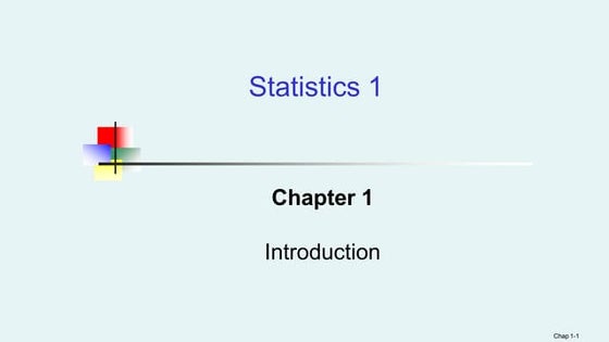 Statistics: Chapter One
