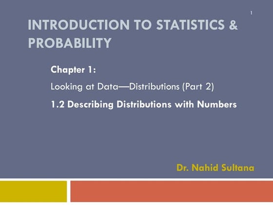 Describing Distributions with Numbers
