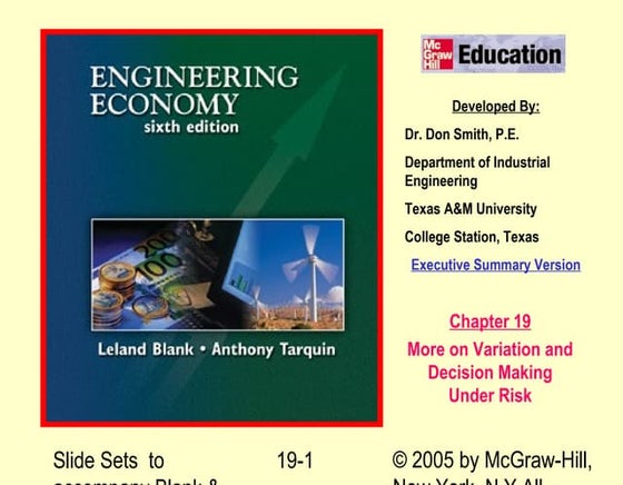 Chapter 19   decision-making under risk
