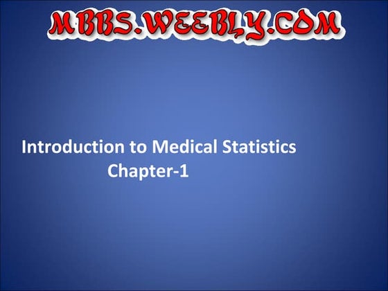 Chapter1:introduction to medical statistics