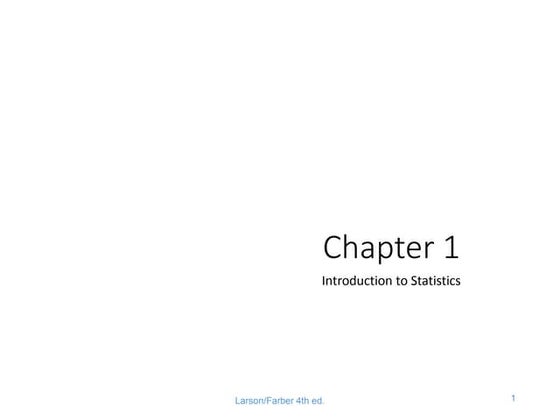 Chapter 1 introduction to statistics