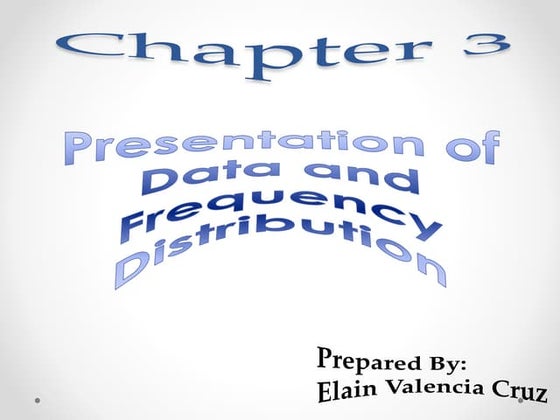 Presentation of Data and Frequency Distribution