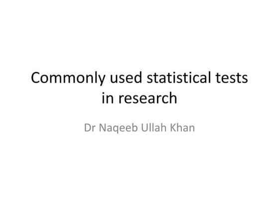 Commonly used statistical tests in research