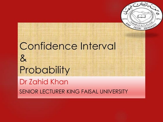 Confidence interval & probability statements 