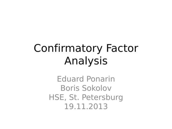 Confirmatory Factor Analysis