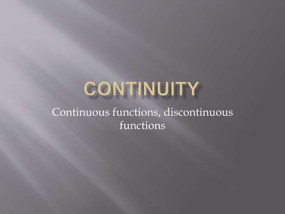 Continuity