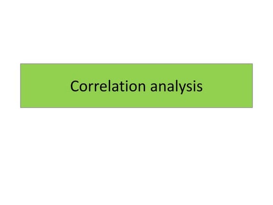 Correlation analysis