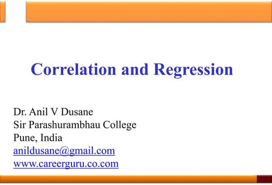 Correlation and Regression