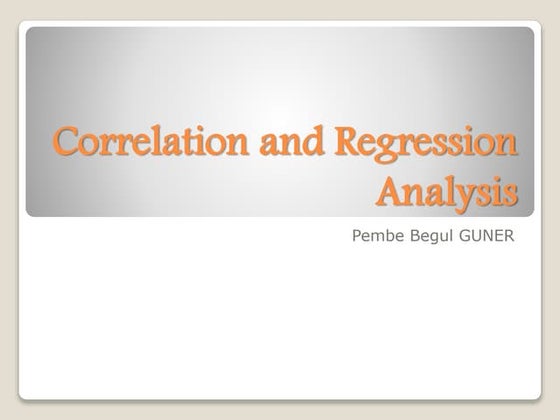Correlation and regression analysis