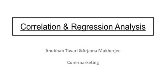 Correlation & regression analysis