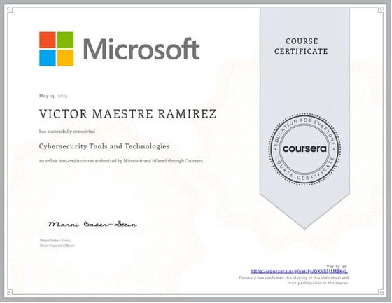 Cybersecurity Tools and Technologies - Microsoft Certificate