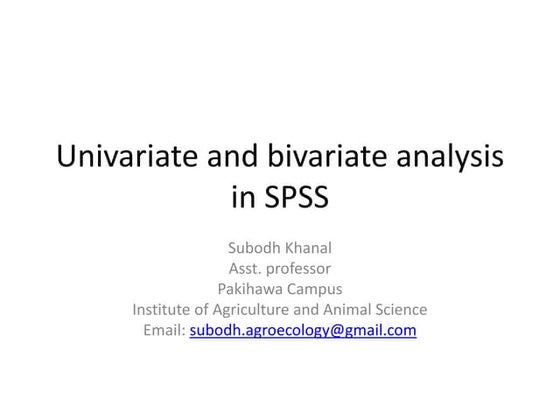 univariate and bivariate analysis in spss 