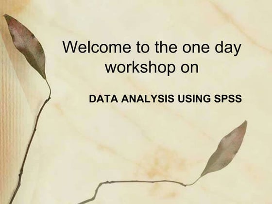 Data analysis using spss