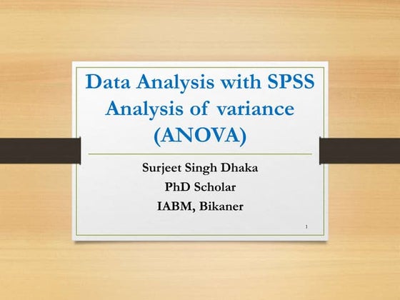Data analysis with spss anova
