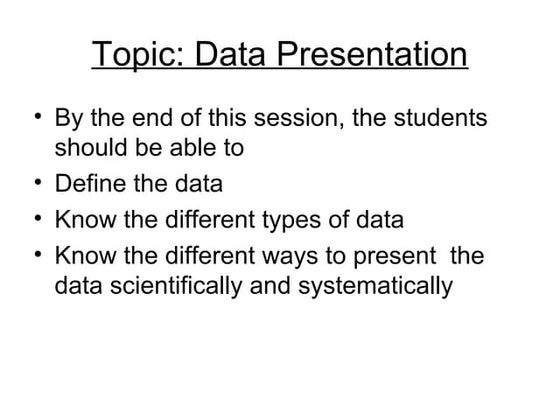Data presentation 2